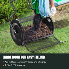 24-Inch Peat Moss Spreader with Upgrade Side Latches and U-shape Handle