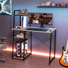 Computer Desk with Shelves and 3-Tier Storage Bookshelf