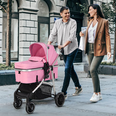 2-in-1 Convertible Baby Stroller with Reversible Seat