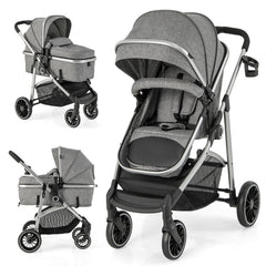 2-in-1 Convertible Baby Stroller with Reversible Seat