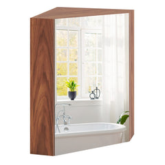 Corner Medicine Cabinet with Mirror with Open Mirror Door and Adjustable Shelf