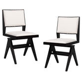 Swivel Wooden Dining Chair Set of 2 with Rubber Wood Frame and Padded Seat