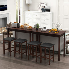 Counter-Height Dining Table and 2 Linen Fabric Padded Bar Stools