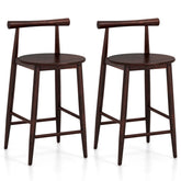 Counter Height Bar Chair Set with Acacia Wood Frame and Supporting Legs