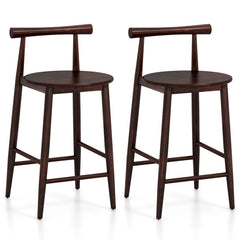 Counter Height Bar Chair Set with Acacia Wood Frame and Supporting Legs