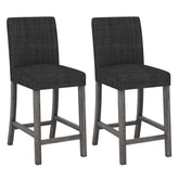 Counter Height Bar Stools Set of 2 with Back and Footrest