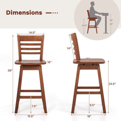 Counter Height Barstools Set of 2 with Footrest for Kitchen Island Bar