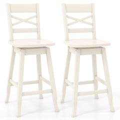 Swivel 24-Inch Counter Height Stool Set of 2 with Inclined Backrest