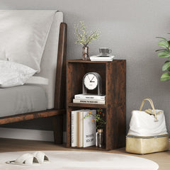 Cube Storage Organizer Stackable Open Book Shelf Wooden Display Shelving Unit