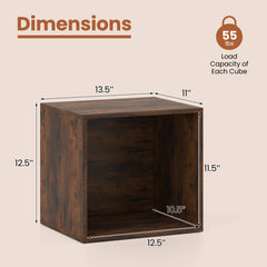 Cube Storage Organizer Stackable Open Book Shelf Wooden Display Shelving Unit