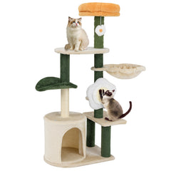 Cute Flower Cat Tree Modern Kitty Tower with Plush Top Perch