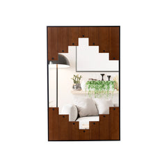 37.5 Inch x 26.5 Inch Decorative Rectangle Wall Mirror with Piano Key-Shaped Frame