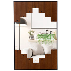 37.5 Inch x 26.5 Inch Decorative Rectangle Wall Mirror with Piano Key-Shaped Frame