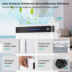 4500 Sq. Ft 57 Pint Dehumidifier for Home and Basement