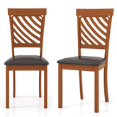 Dining Chair Set of 2 with Rubber Wood Legs and Ergonomic Back for Dining Room