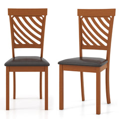 Dining Chair Set of 2 with Rubber Wood Legs and Ergonomic Back for Dining Room