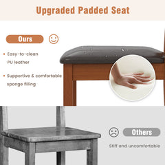 Dining Chair Set of 2 with Rubber Wood Legs and Ergonomic Back for Dining Room