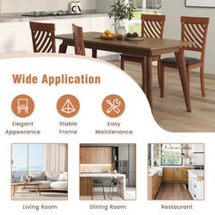 Dining Chair Set of 2 with Rubber Wood Legs and Ergonomic Back for Dining Room