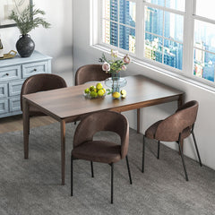 Dining Chair Set of 2 with High-density Sponge Cushion and PU Leather