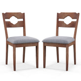 Dining Chair Set of 2 Fabric Upholstered Kitchen Chairs with Padded Seat and High Back