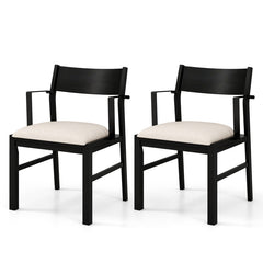 Dining Chair with Contoured Backrest and Padded Seat Set of 2
