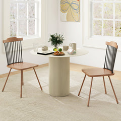 Dining Chair with Spindle Back and Ergonomic Contoured Seat Set of 2