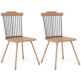 Dining Chair with Spindle Back and Ergonomic Contoured Seat Set of 2