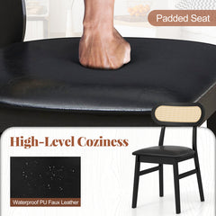 Indoor Mid Century Wood Dining Chairs Set of 2 for Dining Room