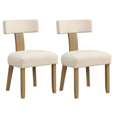 Dining Chairs Set of 2 with Curved Backrest Padded Seat