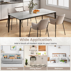 Dining Chairs Set of 2 with Curved Backrest, Wide Seat and Armrests