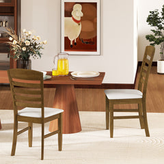 Dining Chairs Set of 2 with Rubber Wood Frame and Padded Seat