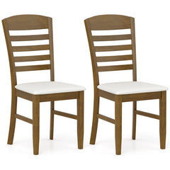 Dining Chairs Set of 2 with Rubber Wood Frame and Padded Seat