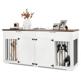 Double Dog Crate Furniture Large Breed Wood Dog Kennel with Room Divider