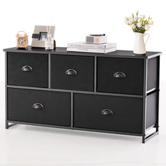 Dresser Storage Tower with 5 Foldable Cloth Storage Cubes