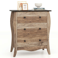 Dresser for Bedroom with 3 Folding Fabric Drawers and Anti-tipping Kit