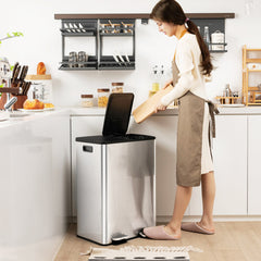 2 x 8 Gal Dual Compartment Trash Can