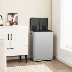 2 x 8 Gal Dual Compartment Trash Can