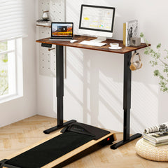 Electric Standing Desk with 3 Memory Height Settings and 2 Hanging Hooks & Cable Management