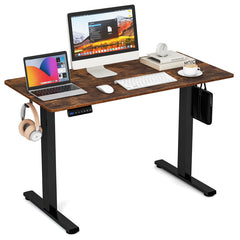 Electric Standing Desk with 3 Memory Height Settings and 2 Hanging Hooks & Cable Management