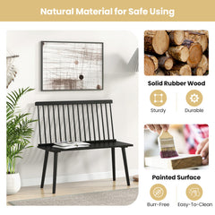 Bench for 2 with Spindle Back for Kitchen Dining Room Hallway