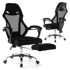 Ergonomic Mesh Office Chair with Footrest and Tilting Backrest