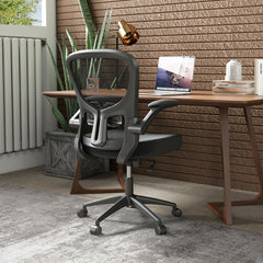 Adjustable Swivel Mesh Task Office Chair with Flip-Up Armrests