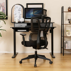 Ergonomic Office Chair with N Type Lumbar Support and Adjustable Headrest