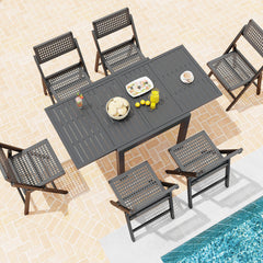 Expandable Patio Dining Table for 4-6 People