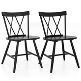 Farmhouse Kitchen Dining Chair Set of 2 with Rubber Wood Frame