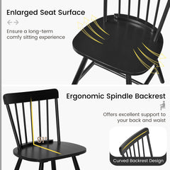 Farmhouse Kitchen Chair Set of 2 with Rubber Wood Frame