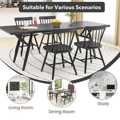 Farmhouse Kitchen Chair Set of 2 with Rubber Wood Frame