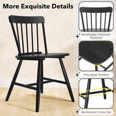 Farmhouse Kitchen Chair Set of 2 with Rubber Wood Frame