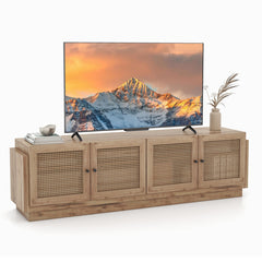 Farmhouse TV Stand for TVs up to 75 Inches with 2 Cabinets