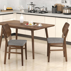 Farmhouse Upholstered Kitchen Chairs Set of 2 with Rubber Wood Frame